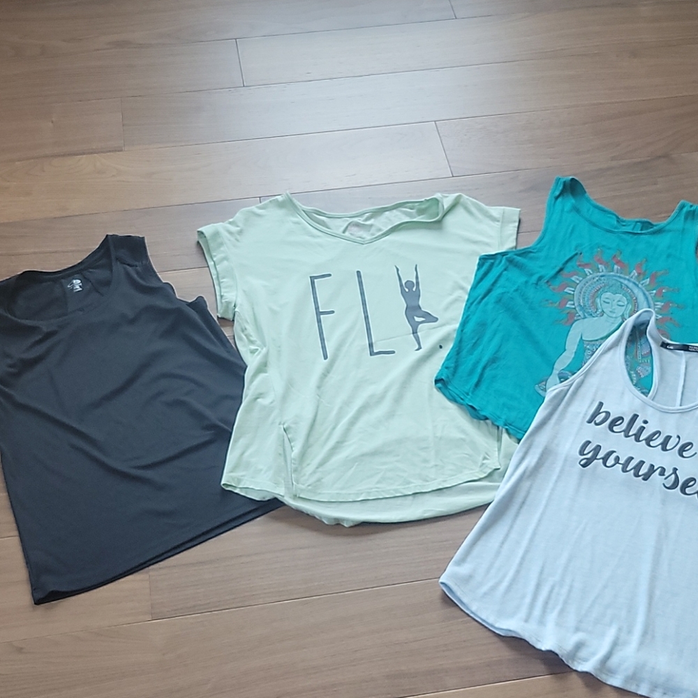 Lot of 4 yoga / workout shirts